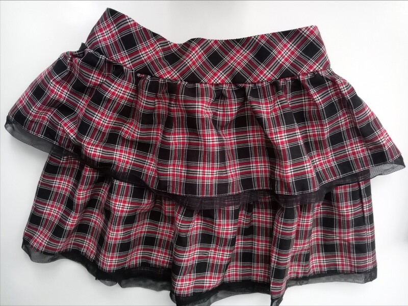 Red Check skirt age 8yrs old