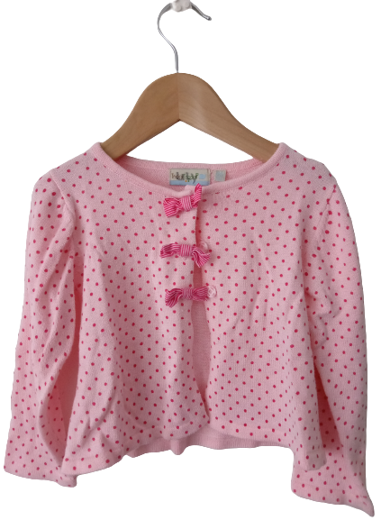 Pink polka dots knit sweater age 18 Months