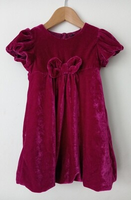 Pink Velvet dress age 3-4yrs old