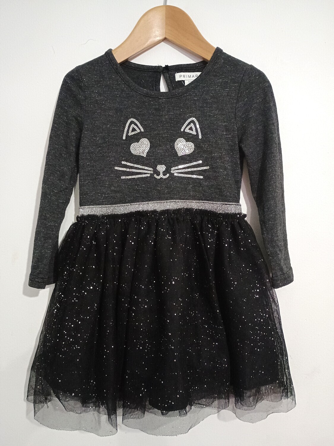 Cat face sparkle dress age 2-3yrs old