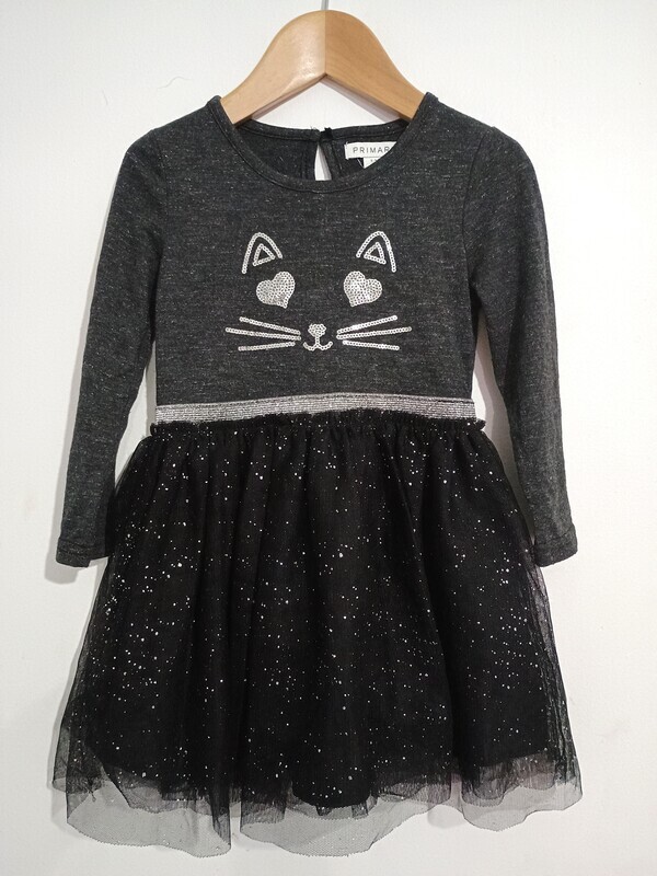 Cat face sparkle dress age 2-3yrs old