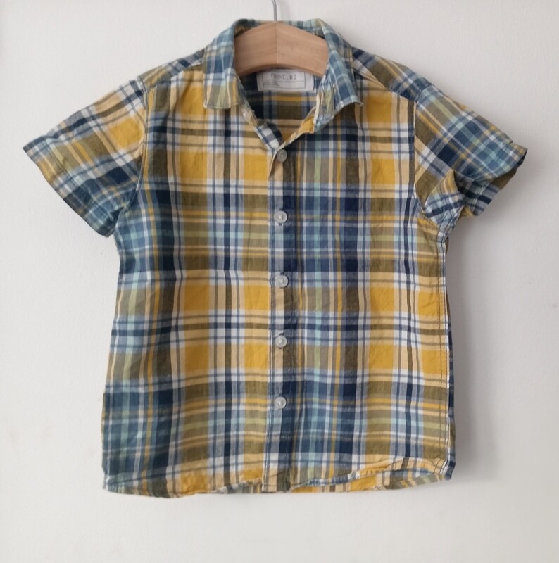 Yellow Check shirt age 2-3yrs old