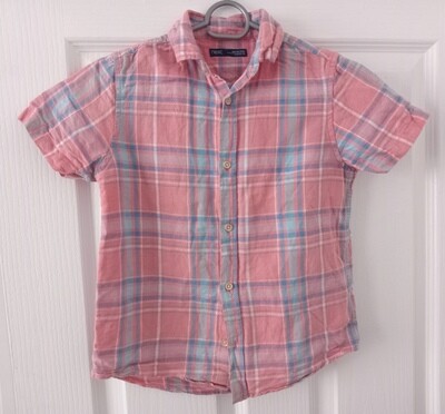 Peach Check shirt age 8yrs old