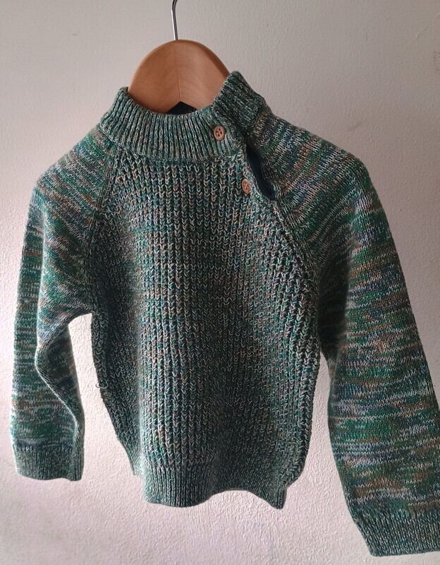 Green knitted sweater age 18-24months