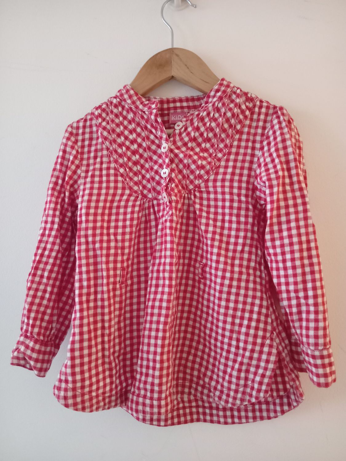 Kids Red Check blouse age 4-5yrs old