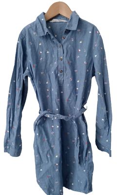 Flower patterns shirt dress age 8-9yrs old