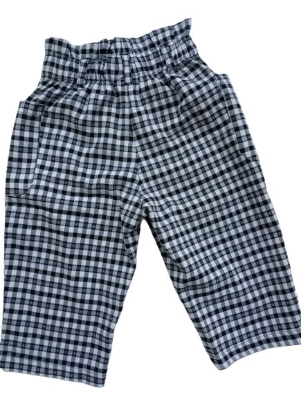 Next black and checkered  trousers age 12-18 months
