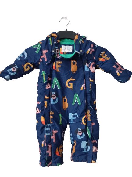 Blue Dinosaurs print baby snowsuit age 12-18 Months