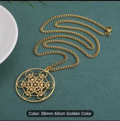 1 pc Angel Seal Archangel Metatron Cube Necklace Stainless Steel