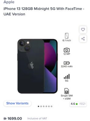 iPhone 13 128gb Midnight ( availability in various colors)