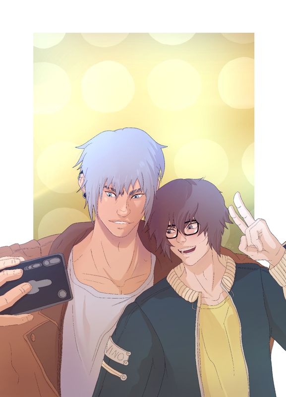 Hunter und Nino Selfie