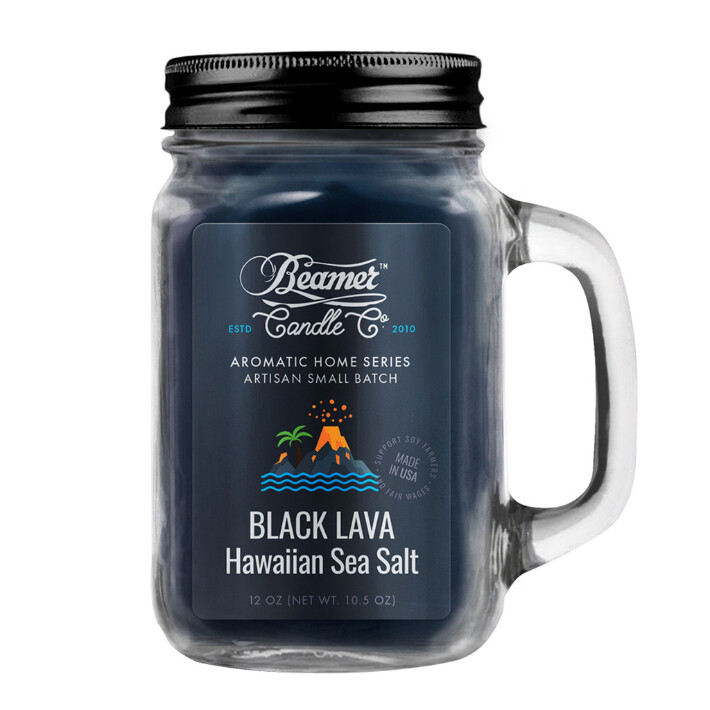 SALE! Black Lava Hawaiian Sea Salt Beamer Candle