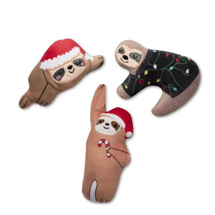 3 Piece Christmas Sloths Pet Toy