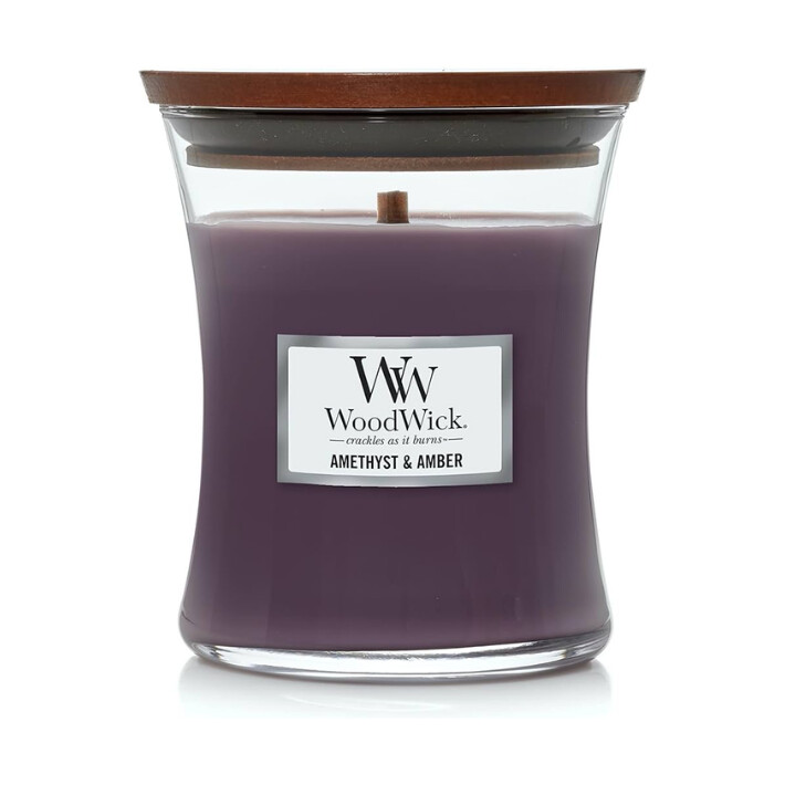 Amethyst &amp; Amber Hourglass WoodWick Candle