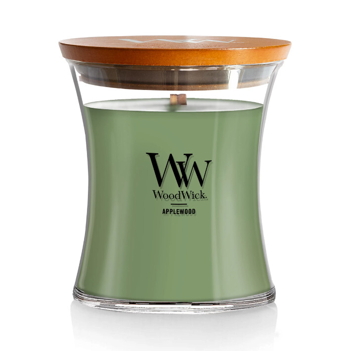 Applewood Hourglass WoodWick Candle