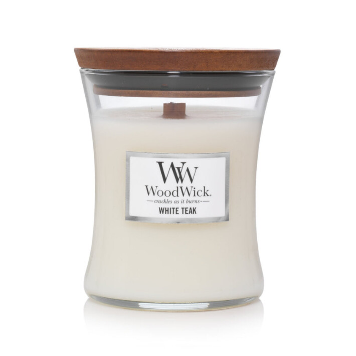 White Teak  Hourglass WoodWick Candle
