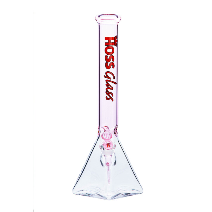 18&quot; Color Neck Pyramid Beaker Hoss Glass, Colour: pink