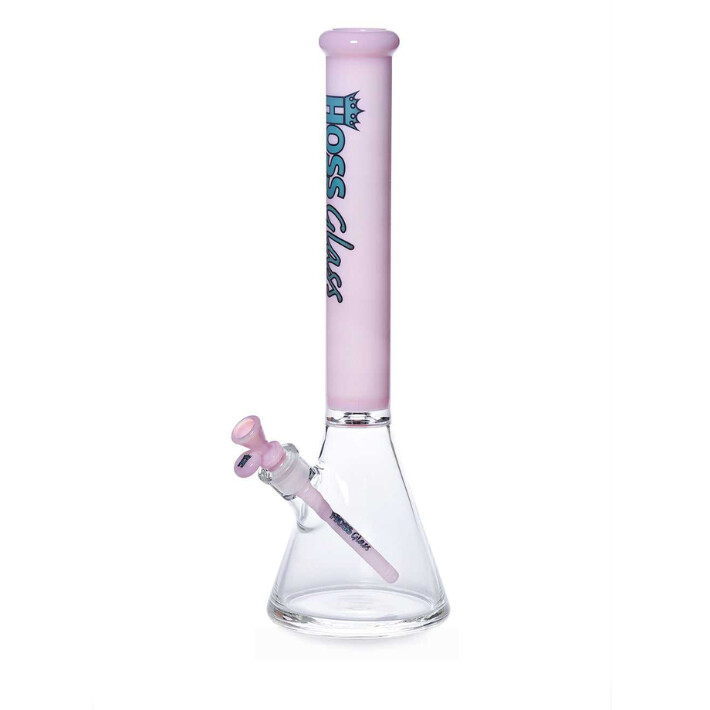 18&quot; Milk Color Neck Thick Beaker Hoss Glass, Colour: Pink