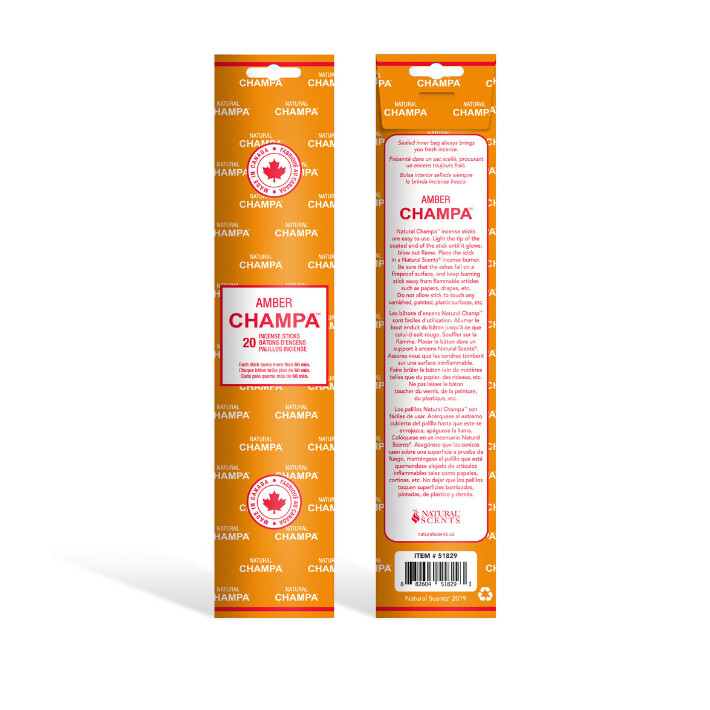 Amber Natural Champa Incense 20 Pk