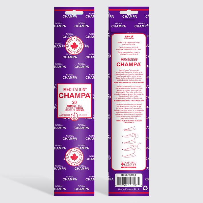 Meditation Natural Champa Incense 20 Pk