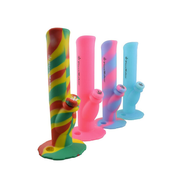 Kermit 12&quot; Silicone Water Pipe w/ Lighter Holder Piecemaker