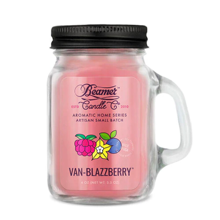 Van-Blazzberry 4oz Beamer Candle Co Glass Mason Jar