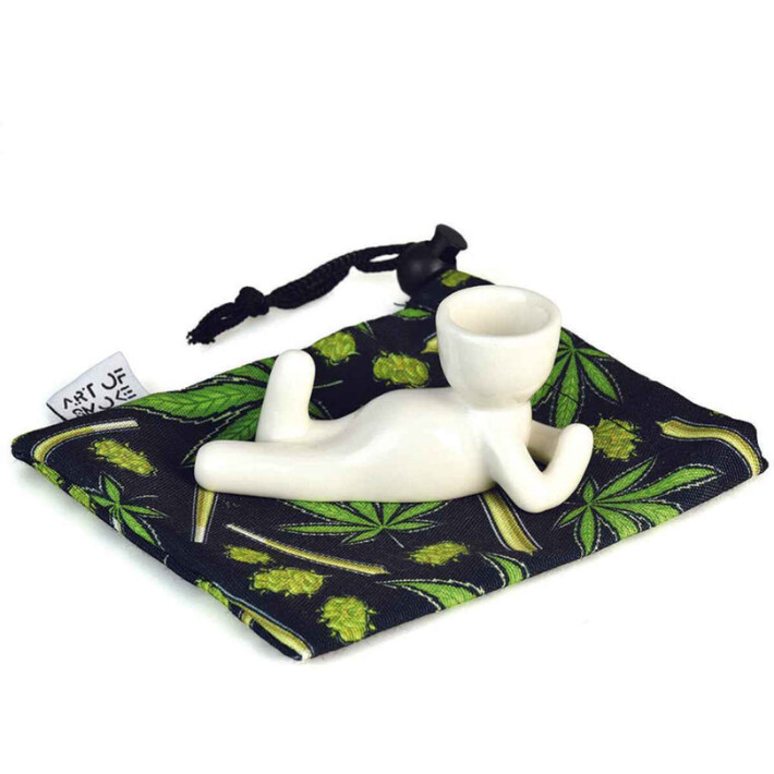 Pot Head Ceramic Pipe w/ Matching Accessories by Art of Smoke