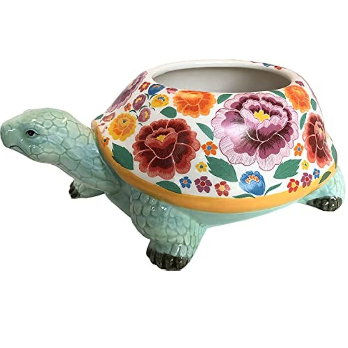 Floral Turtle Planter