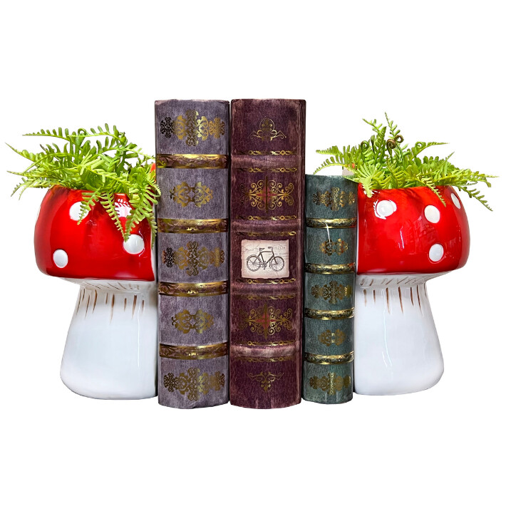 Mushroom Bookend Planters