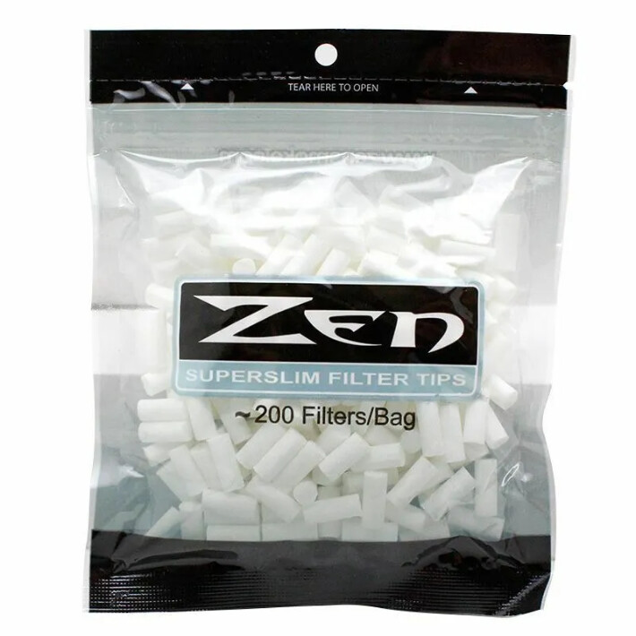 Zen Super Slim Filters 200/bagCotton Filters