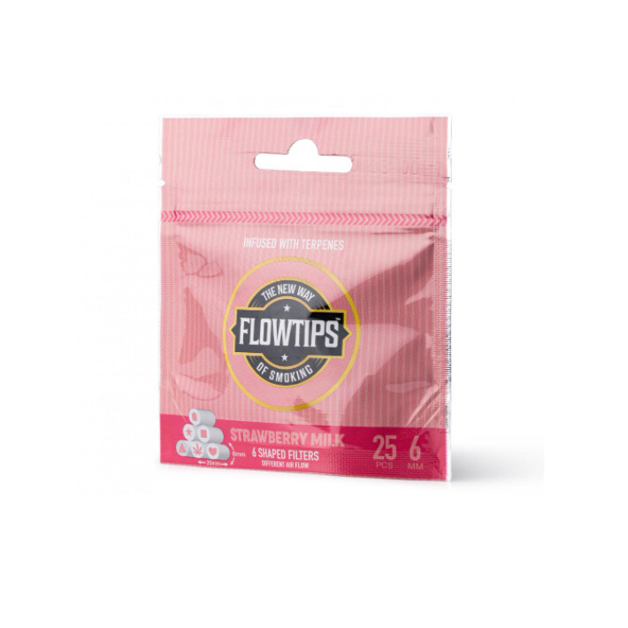 Strawberry Milk Terpene Filter Tips Shaped 25 Pack Flowtips D-Limonene, Myrcene, Beta-Caryophy.