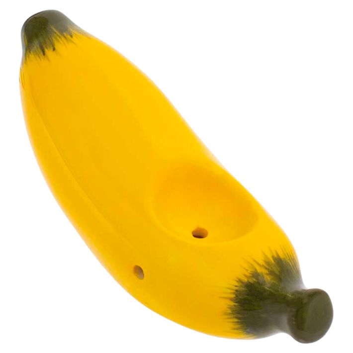 Banana Ceramic Handpipe Hand-Painted by Wacky Bowlz CP110