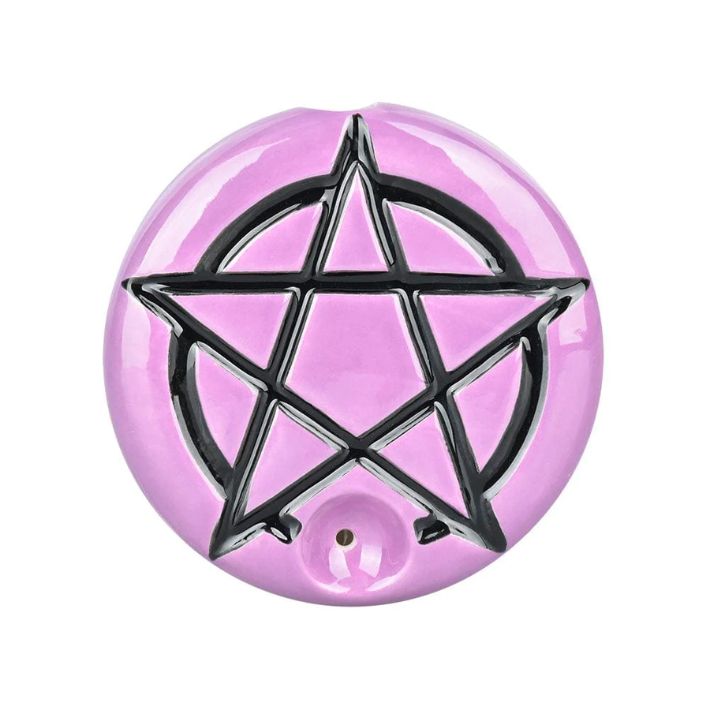 Pentagram Ceramic Handpipe Hand-Painted by Wacky Bowlz 3260