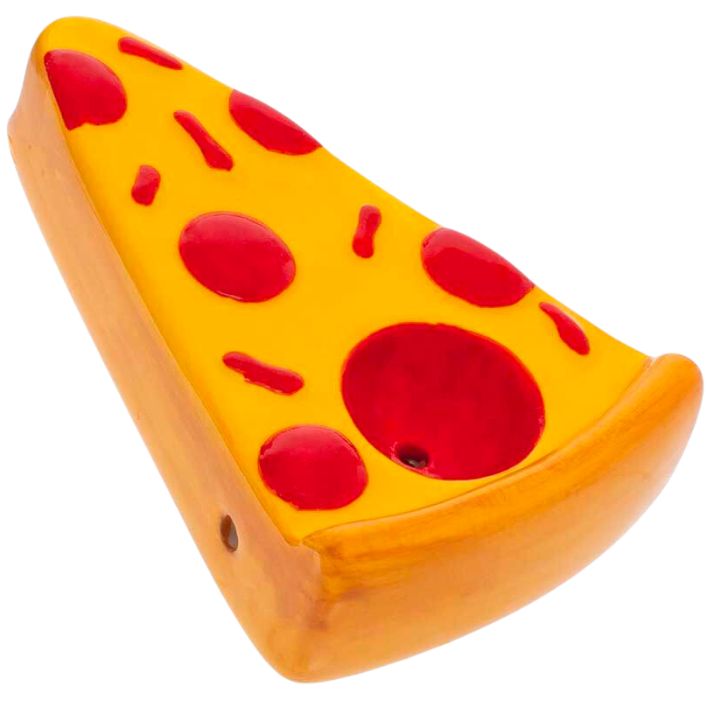 Pizza Slice Ceramic Handpipe Hand-Painted by Wacky Bowlz CP106..