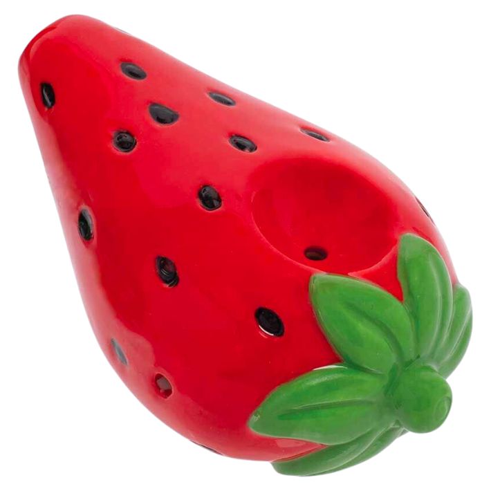 Strawberry Ceramic Handpipe Hand-Painted by Wacky Bowlz CP112