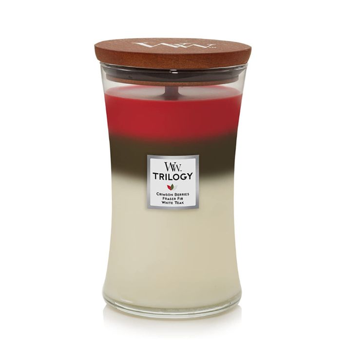 Winter Garland Trilogy 22oz Large Hourglass WoodWick Candle