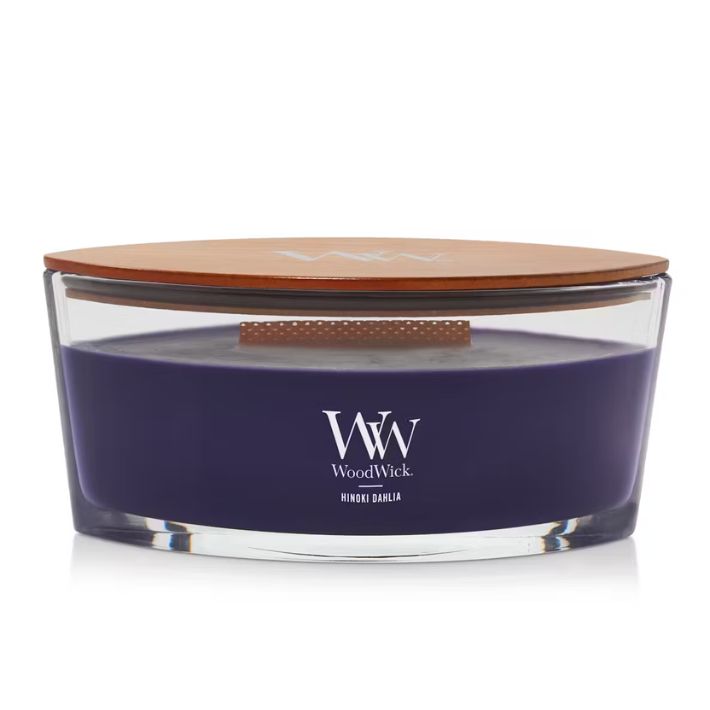 Hinoki Dahlia 16oz Ellipse WoodWick Candle