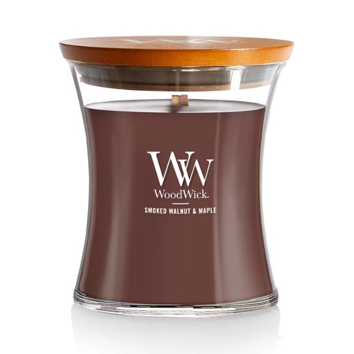 Smoked Walnut &amp; Maple 9.7oz Medium Hourglass WoodWick Candle
