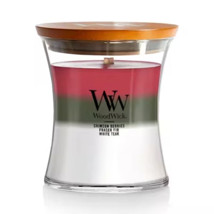 Winter Garland Trilogy 9.7oz Medium Hourglass WoodWick Candle