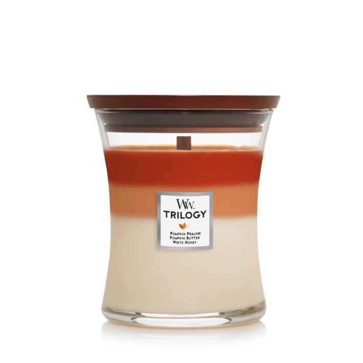 Pumpkin Gourmand Trilogy 9.7oz Medium Hourglass WoodWick Candle