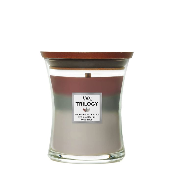 Autumn Embers Trilogy 9.7oz Medium Hourglass WoodWick Candle