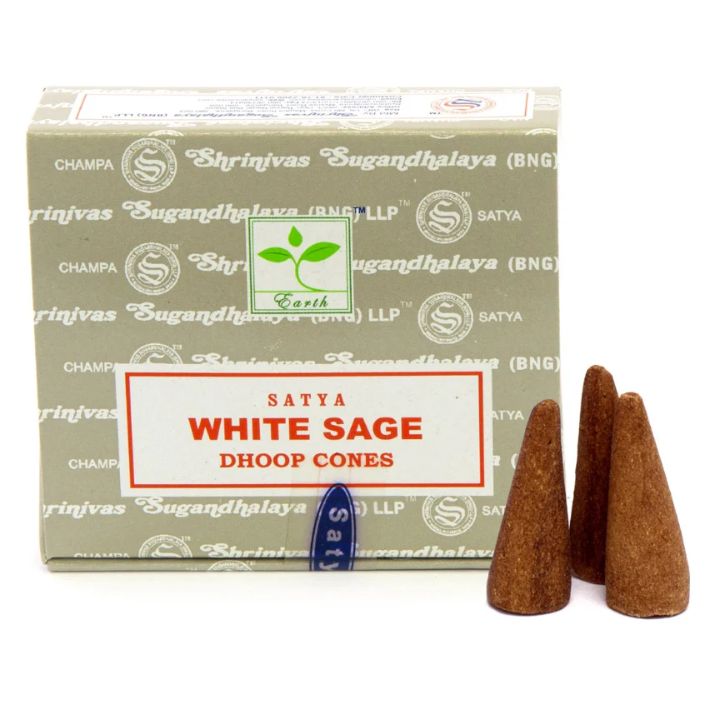 Satya White Sage Cones