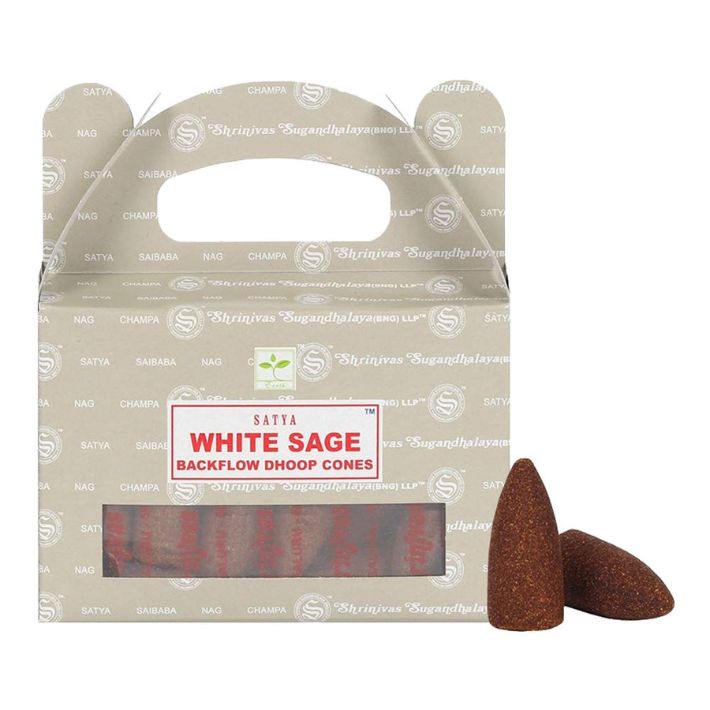 White Sage Backflow Cones 24 Pk Satya
