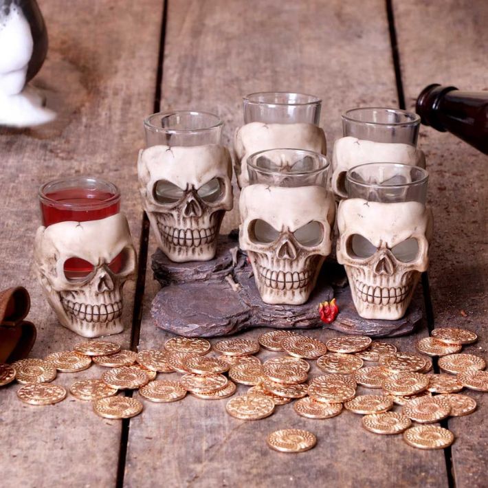 #39BN Six Shooter Skulls - Shot Glass Set 3.9&quot;