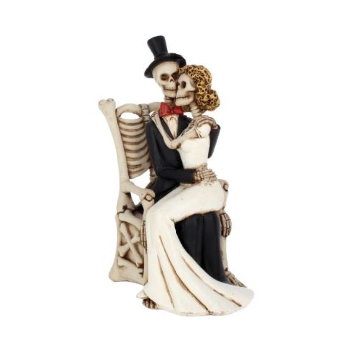 #1N For Better, For Worse Gothic Sugar Skull Bride and Groom Figurine