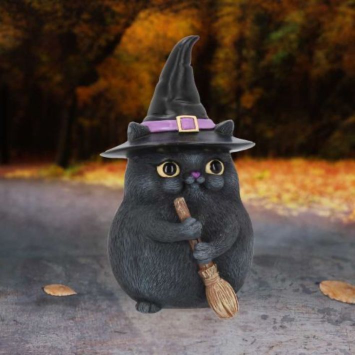 #9N Lucky Black Cat Snapcat Figurine