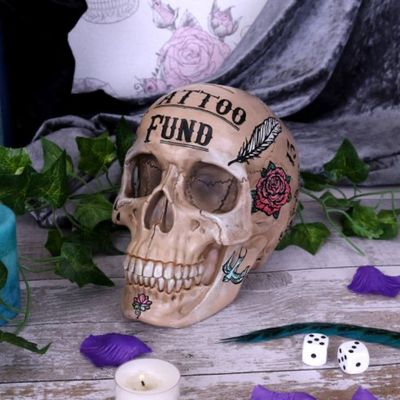 #18N Tattoo Fund Coin Bank Skull