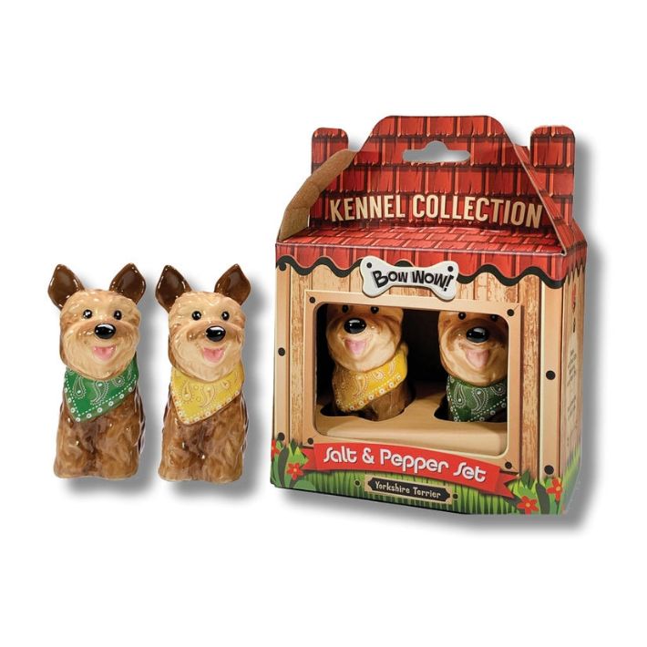 Yorkie Salt &amp; Pepper Shaker Set S &amp; P Kennel Club Collection