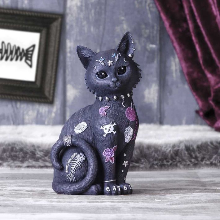 #110N Bad to the Bone Cat Figurine