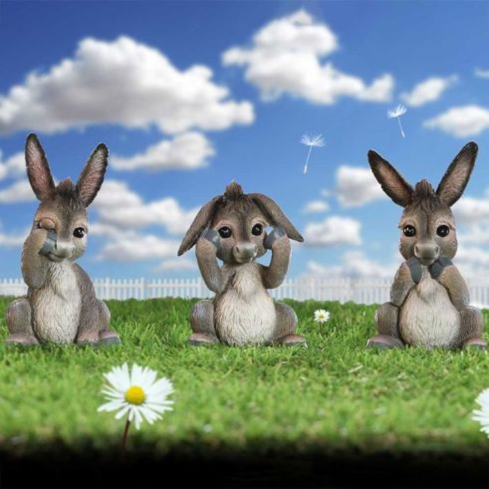 #37N Three Wise Donkeys